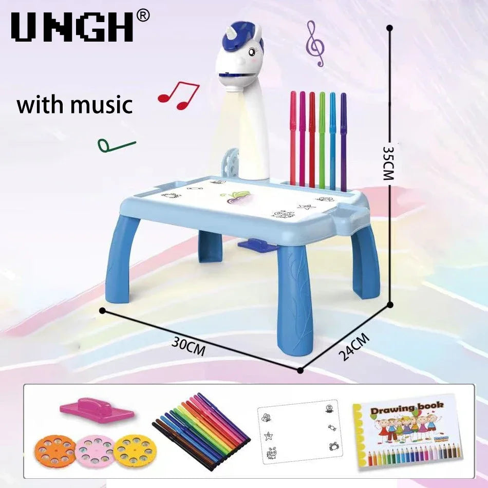 ✨GlowDraw Kids – LED Projector Drawing Table✨