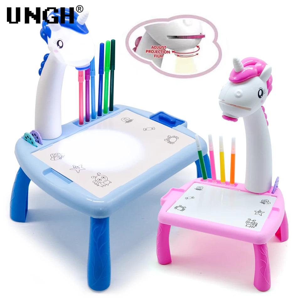 ✨GlowDraw Kids – LED Projector Drawing Table✨