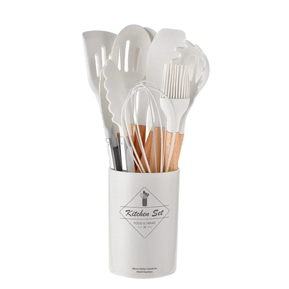 🍽Gourmet Touch – Silicone Kitchen Utensil Set (12 Pieces)