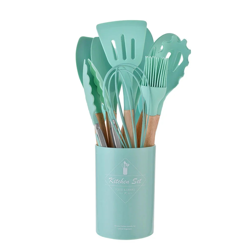 🍽Gourmet Touch – Silicone Kitchen Utensil Set (12 Pieces)
