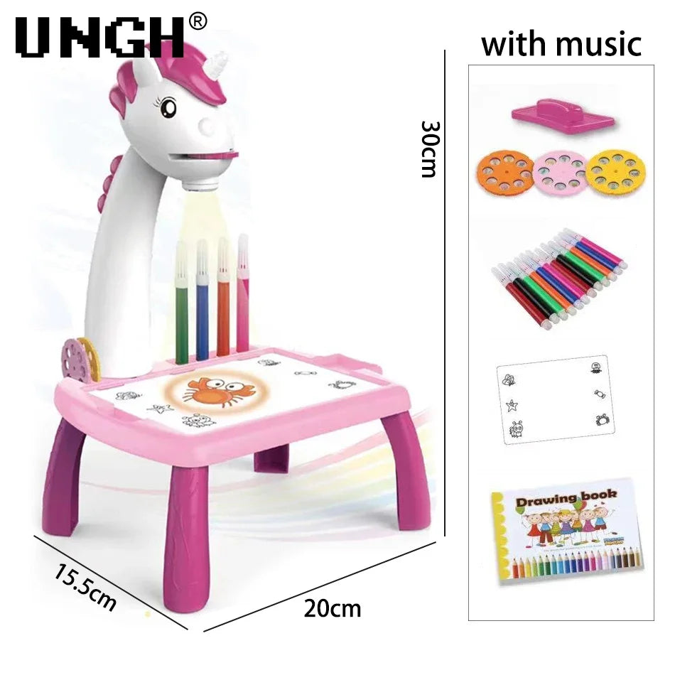 ✨GlowDraw Kids – LED Projector Drawing Table✨