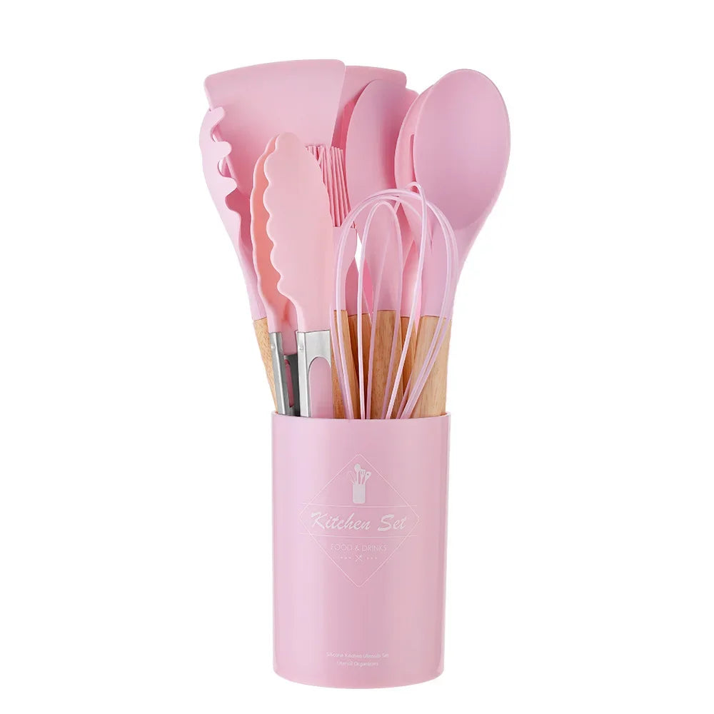 🍽Gourmet Touch – Silicone Kitchen Utensil Set (12 Pieces)
