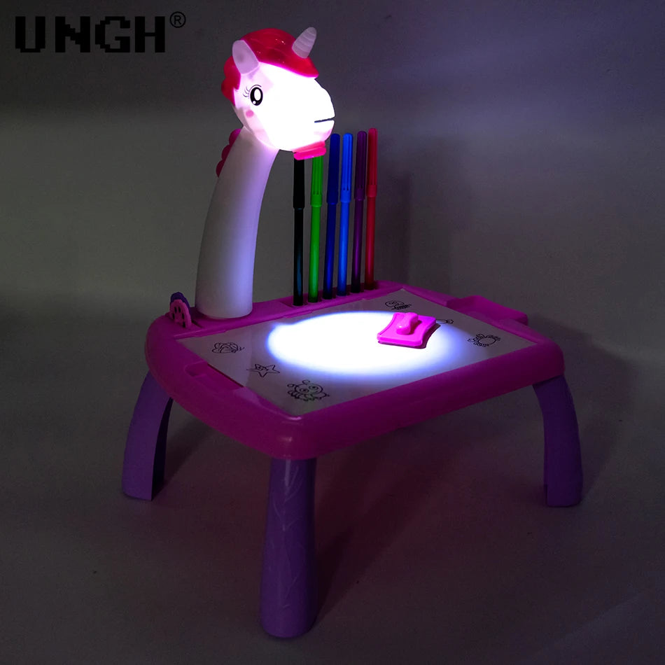 ✨GlowDraw Kids – LED Projector Drawing Table✨