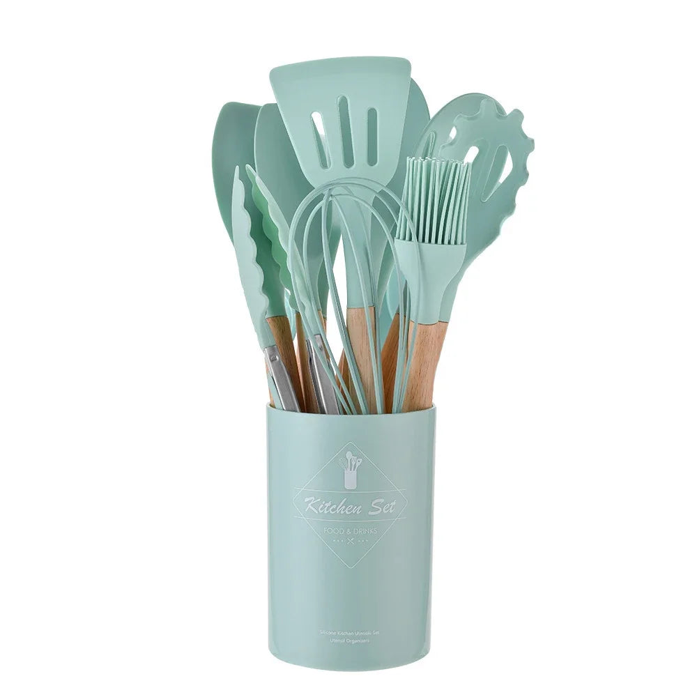 🍽Gourmet Touch – Silicone Kitchen Utensil Set (12 Pieces)