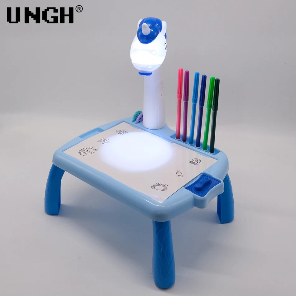✨GlowDraw Kids – LED Projector Drawing Table✨