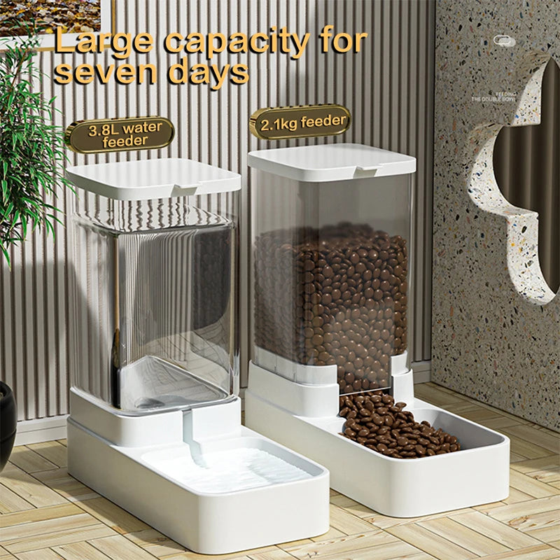 Pets Gourmet Station - Automatic Dispenser Gravity Food Storage Container for Cats and Dogs