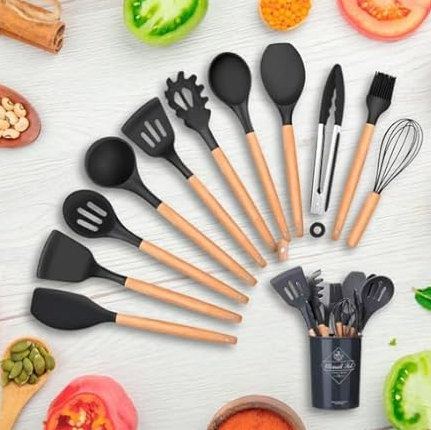 🍽Gourmet Touch – Silicone Kitchen Utensil Set (12 Pieces)