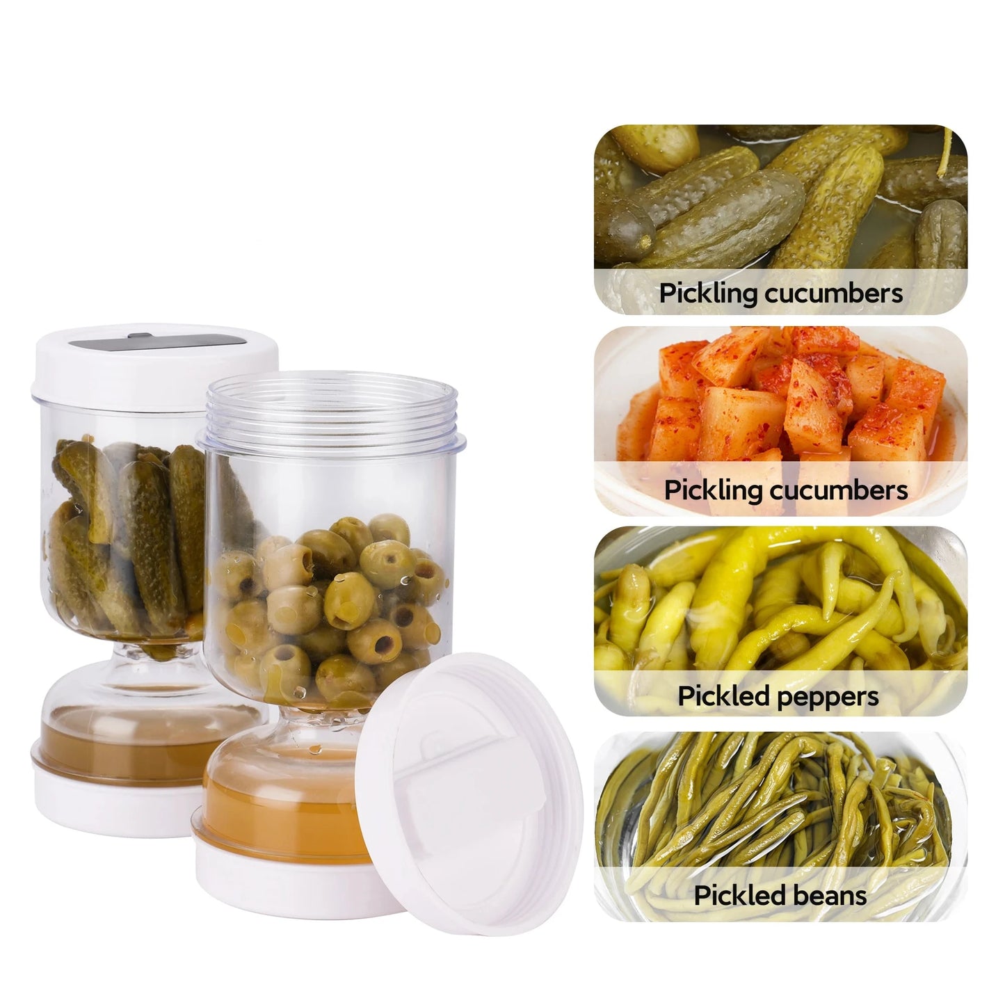 Airtight Olive Flip and Pickle Strainer Jar