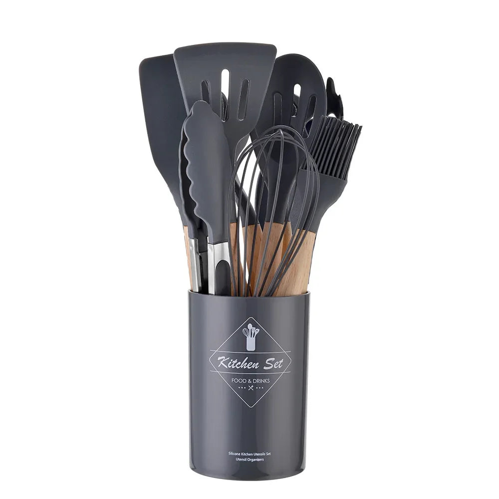 🍽Gourmet Touch – Silicone Kitchen Utensil Set (12 Pieces)